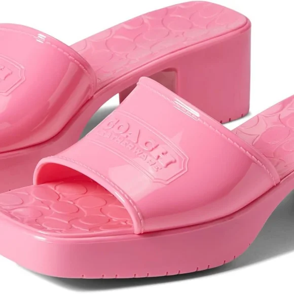 Coach Scarlett Rubber Sandal Pink Size 6 B (M) - Picture 4 of 8
